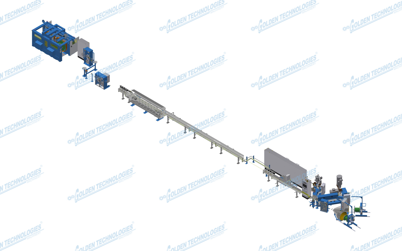 Building wire high-speed insulation extrusion line 90+60