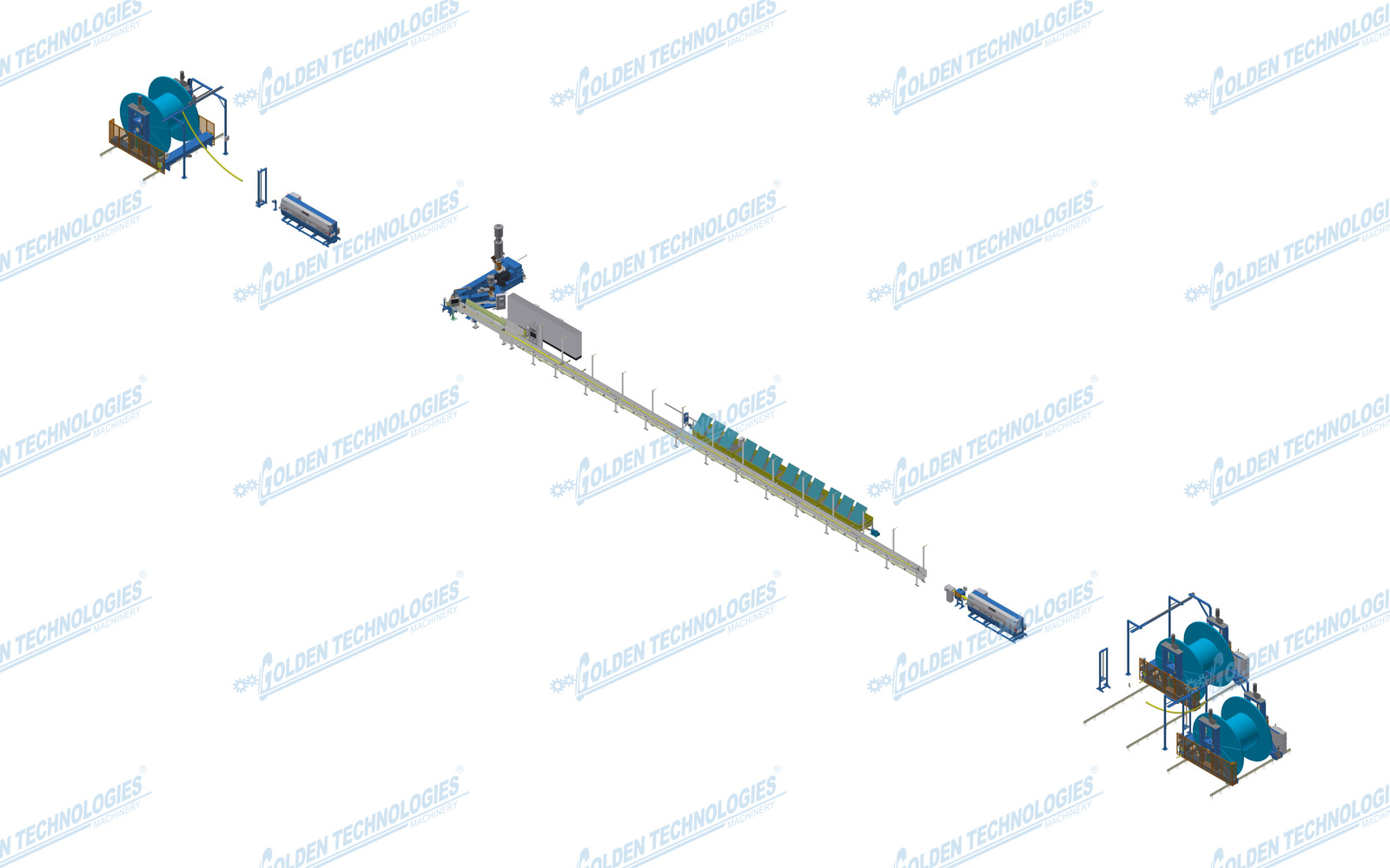 Medium and high-voltage cable sheathing extrusion line 180+90