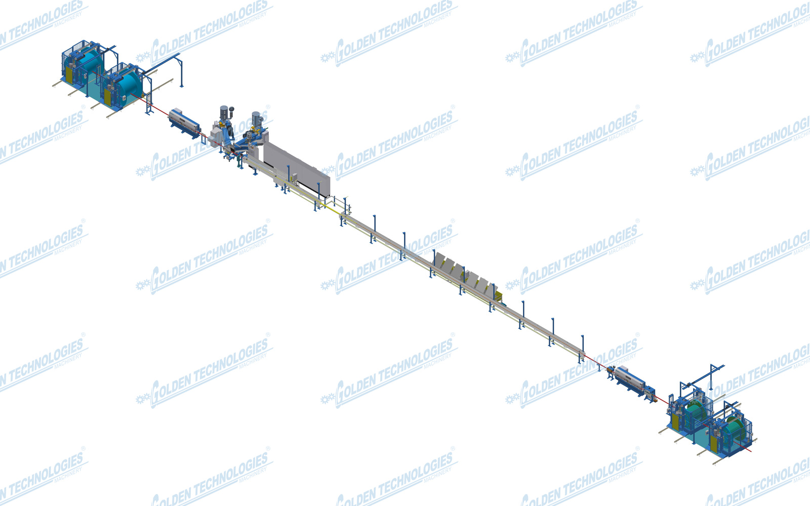 Power cable sheathing extrusion line 120+120+60