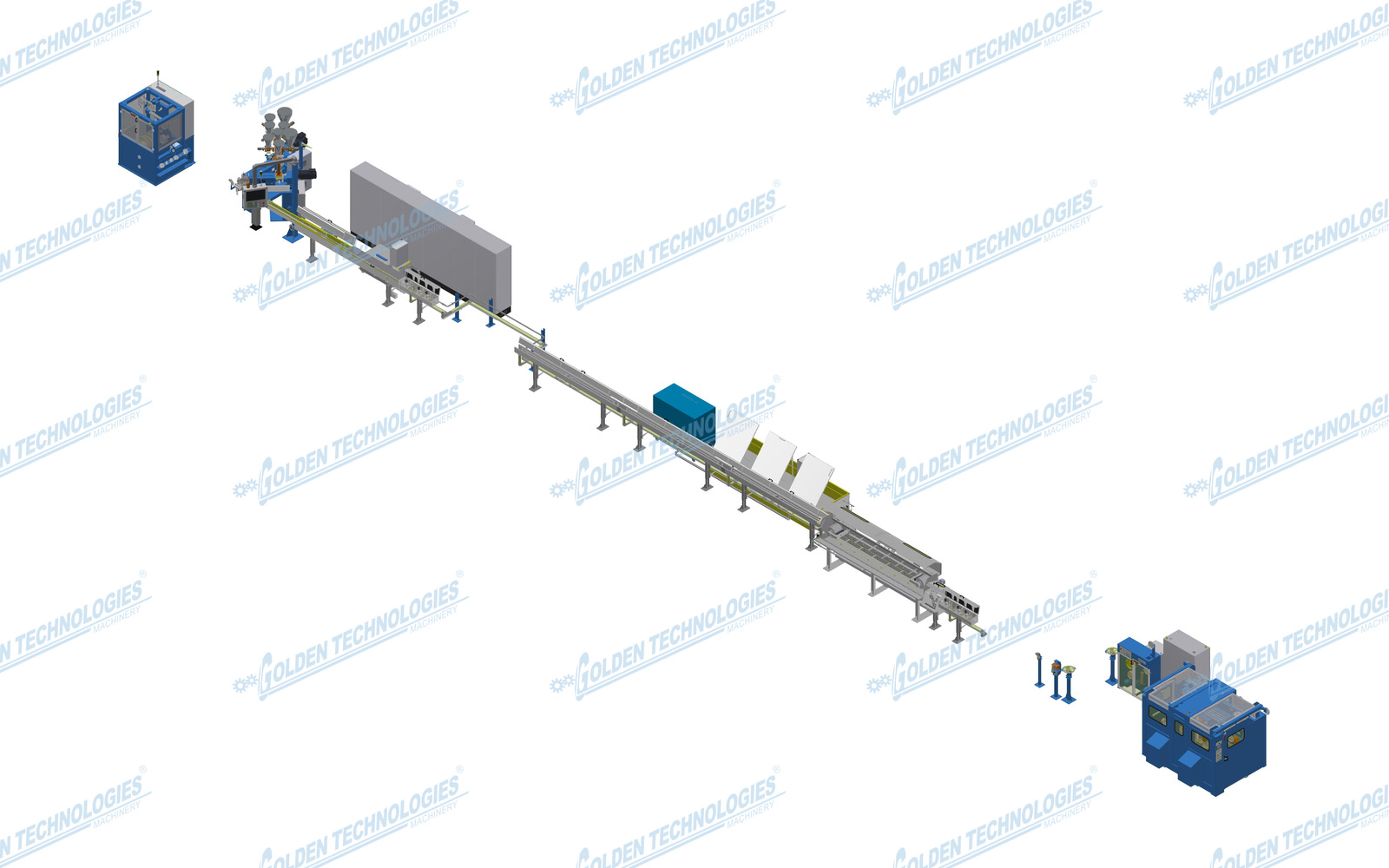Robotic and specialty cable insulation extrusion line 50+35 or 80+45
